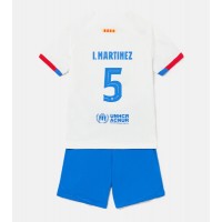 Camisa de Futebol Barcelona Inigo Martinez #5 Equipamento Secundário Infantil 2023-24 Manga Curta (+ Calças curtas)